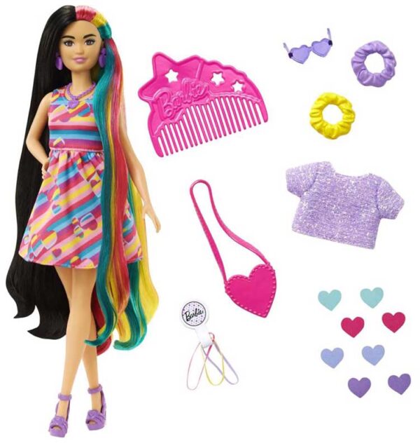 Barbie Docka Hjärttema Totally Hair Hearts HCM90