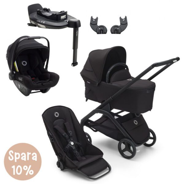 Bugaboo Dragonfly Duovagn + Bugaboo Babyskydd och bas