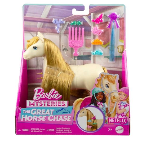 Barbie Great Horse Chase Ponny med tillbehör Ljus