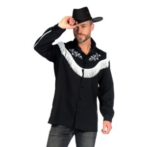 Svart Western Skjorta Deluxe Herr - X-Large