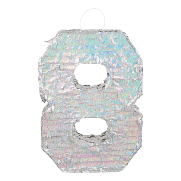 Pinata Siffra Silver Holografisk - Siffra 8