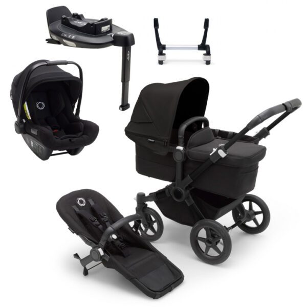 Bugaboo Donkey 5 Mono Duovagn + Bugaboo Babyskydd och bas