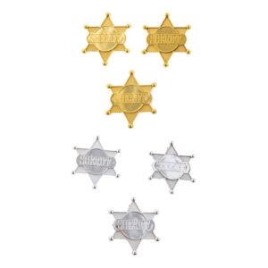 Sheriffstjärnor Guld/Silver - 6-pack