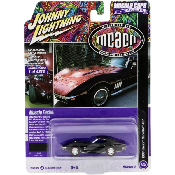 1969 Chevy Corvette 427 - Svart - Johnny Lightning - 1:64