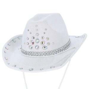 Cowboyhatt med Strass Vit