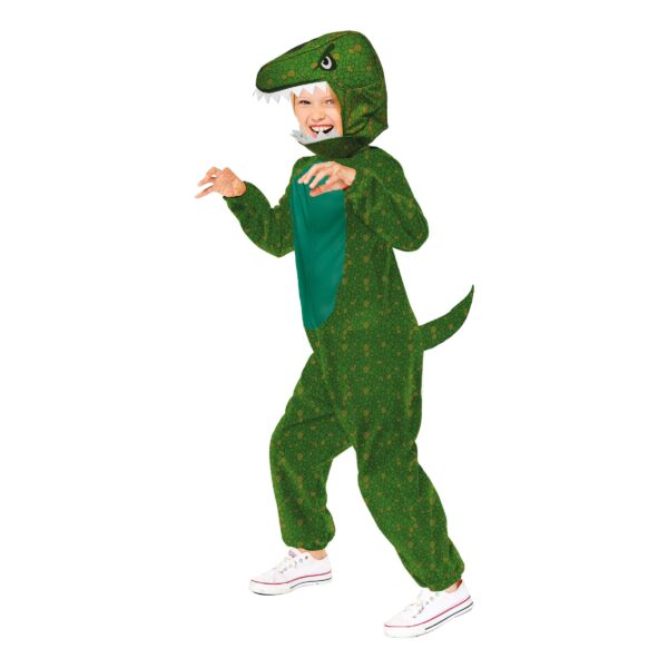 Grön Dinosaurie Onesie Barn Maskeraddräkt - X-Large