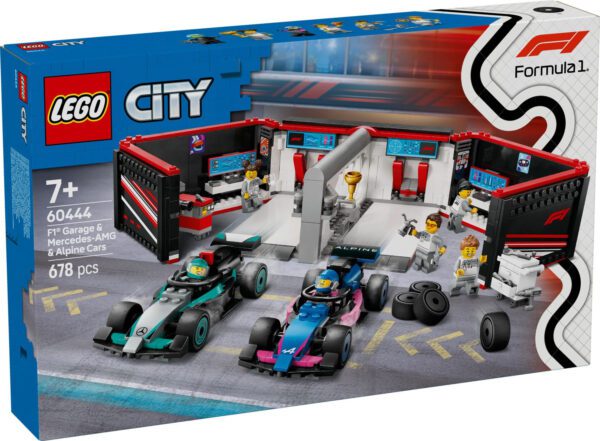 LEGO City F1 garage & Mercedes-AMG & Alpine bilar 60444