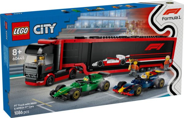 LEGO City F1 lastbil med RB20 & AMR24 F1 bilar 60445