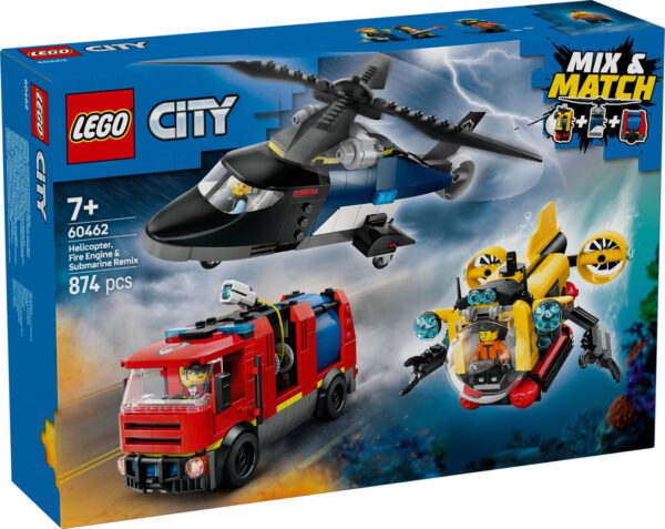 LEGO City Helikopter, brandbil och ubåt 60462