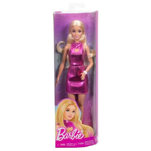 Barbie Fashionistas Docka Metallic rosa klänning 230