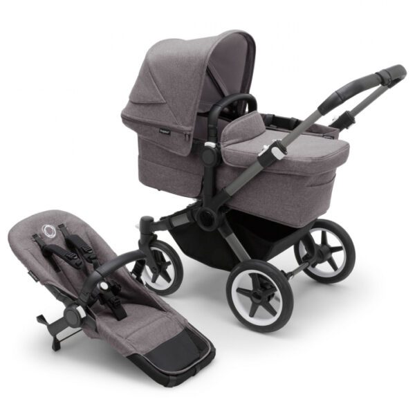 Bugaboo Donkey 5 Mono Komplett Graphite/Grey mélange-Grey mélange