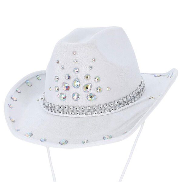 Cowboyhatt med Strass Vit