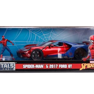 Marvel Spiderman 2017 Ford GT med figur Metall 1:24