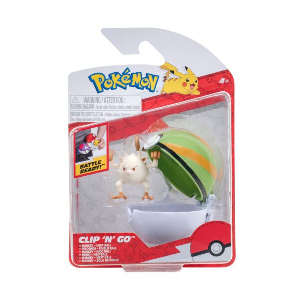 Pokemon Clip n Go Mankey + Nest Ball